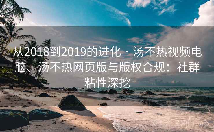 从2018到2019的进化 · 汤不热视频电脑、汤不热网页版与版权合规:社群粘性深挖 从2018到2019的进化 · 汤不热视频电脑、汤不热网页版与版权合规:社群粘性深挖